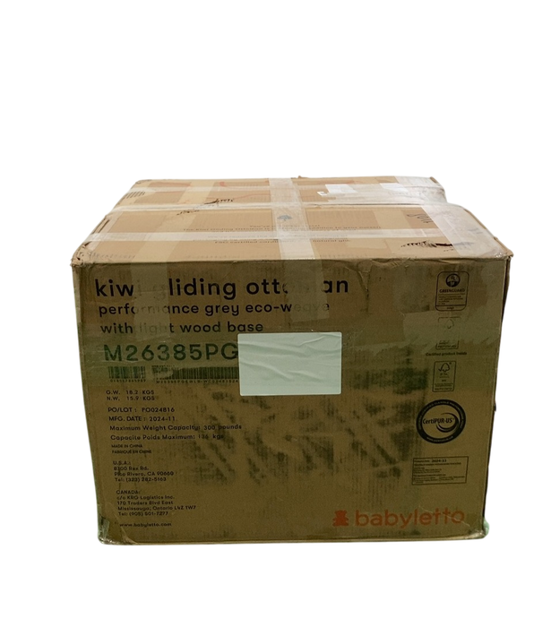 Shop Babyletto Kiwi Gliding Ottoman, Performance Grey Eco-Weave with Light Wood Base at GoodBuy Gear