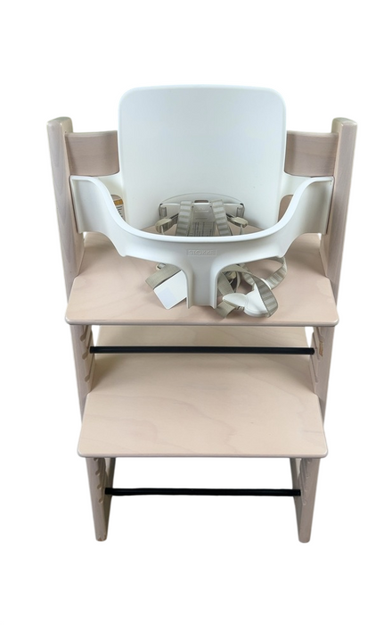 Shop Stokke Tripp Trapp High Chair with Baby Set and Tray, Serene Pink, White at GoodBuy Gear