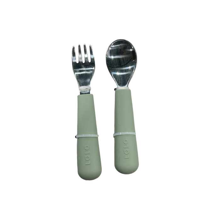 Shop Lalo Stainless Utensils Set, Sage at GoodBuy Gear