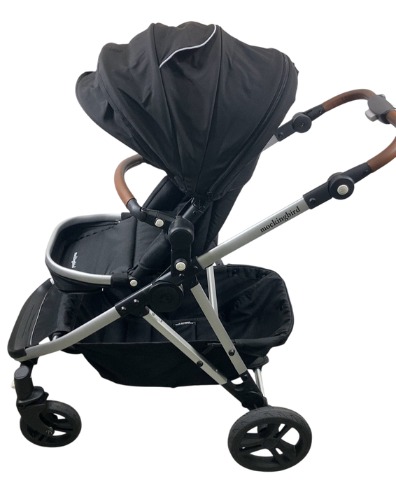 Shop Mockingbird Single to Double 2.0 Stroller, 2024, Black, Silver With Penny Leather, Windowpane at GoodBuy Gear