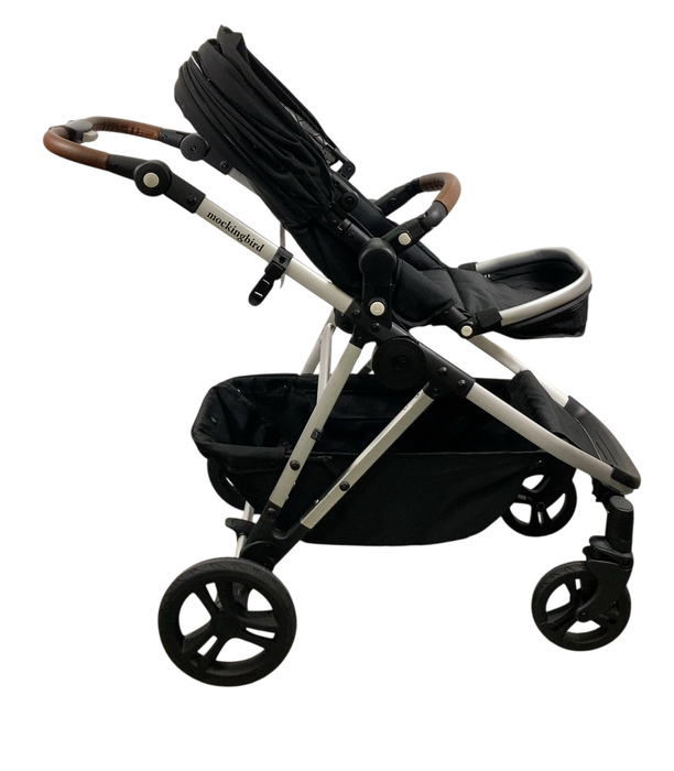 Shop Mockingbird Single to Double 2.0 Stroller, 2024, Black, Silver With Penny Leather, Windowpane at GoodBuy Gear