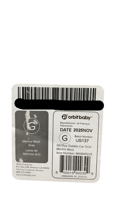Shop Orbit Baby G5 Toddler Car Seat, 2025, Black Merino Wool at GoodBuy Gear