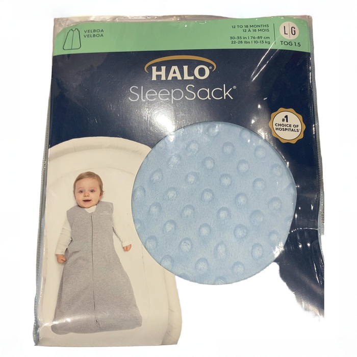 Shop DRAFT - Halo Sleepsack Swaddle Plushy Dot Velboa, Blue, Large at GoodBuy Gear