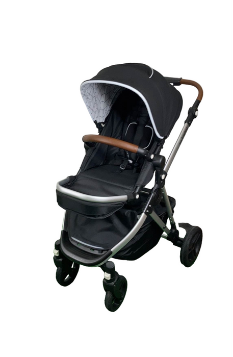 Mockingbird Single Stroller, Black, Windowpane, Silver With Penny Leather, 2024