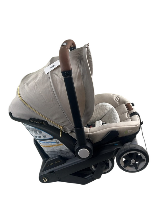 Shop Evenflo Gold Shyft Dual Ride Infant Car Seat Stroller Combo, 2024, Champagne, with Green/Gentle Fabric at GoodBuy Gear
