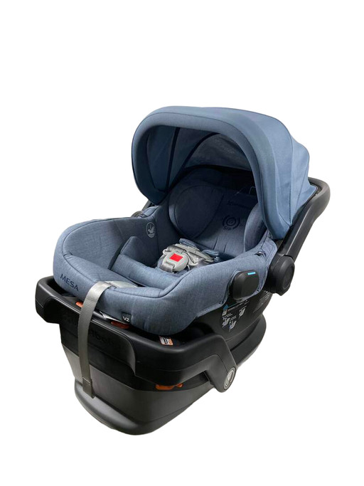 used UPPAbaby MESA V2 Infant Car Seat, 2023, Gregory (Blue Melange Merino Wool)