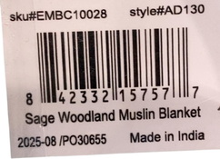 Shop Aden + Anais Essentials Classic Muslin Blanket, Sage Woodland at GoodBuy Gear