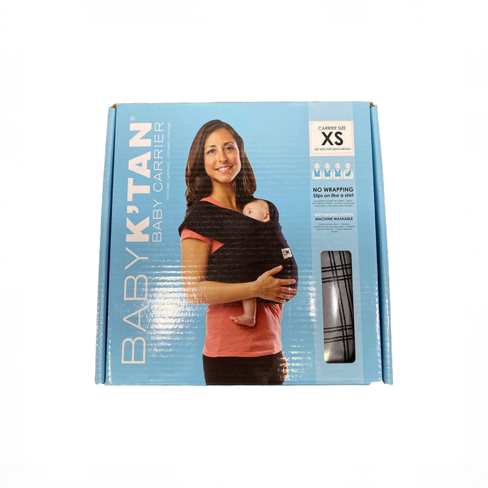 Shop Baby K'tan Baby Carrier, Mad For Plaid Grey, Original, X-Small at GoodBuy Gear
