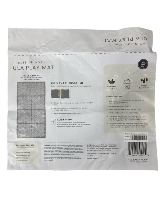 Shop House Of Noa Little Nomad Play Mat, Ula-Gray, 4x8' at GoodBuy Gear