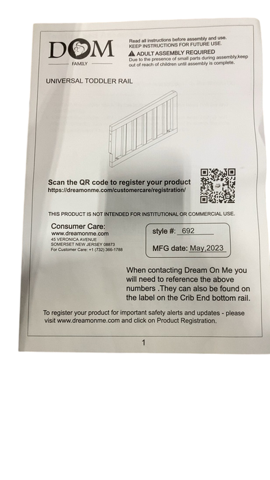 Shop Dream On Me Universal Convertible Crib Toddler Guard Rail, Grey at GoodBuy Gear