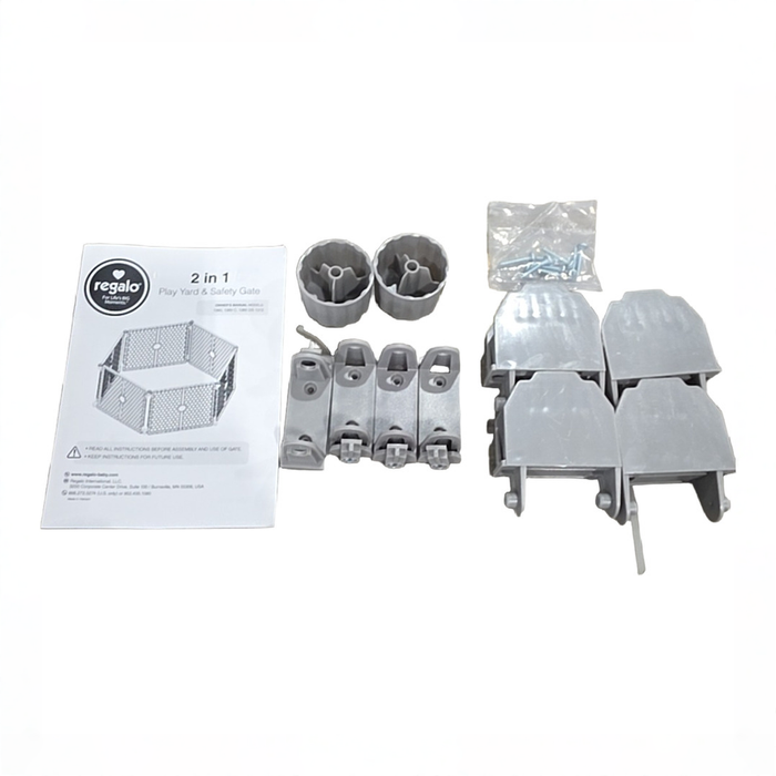 Shop Regalo 2-in-1 Plastic Play Yard and Safety Gate, Gray at GoodBuy Gear
