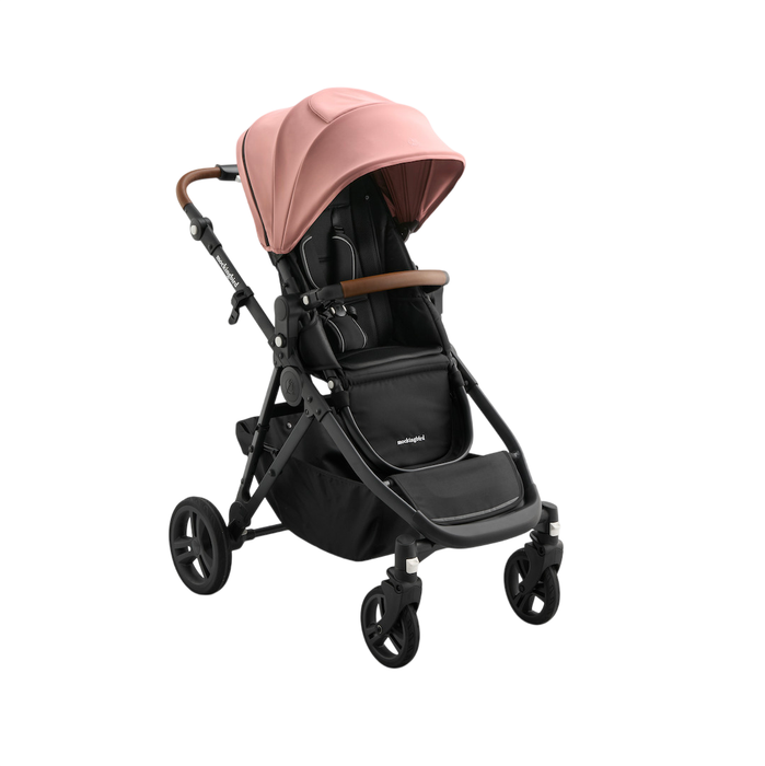 Shop Mockingbird Single to Double 3.0 Stroller, 2025, Charcoal with Penny Leather, Rose at GoodBuy Gear