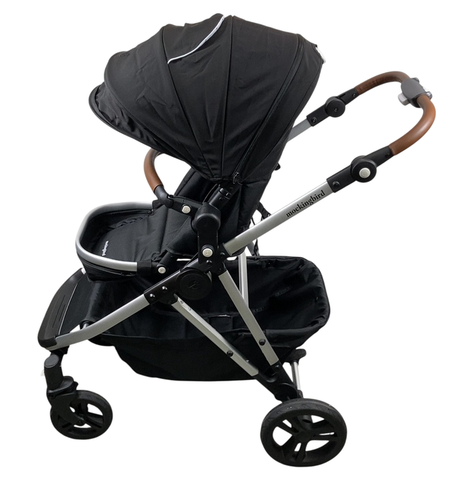 Shop Mockingbird Single to Double 2.0 Stroller, 2024, Black, Silver With Penny Leather, Windowpane at GoodBuy Gear