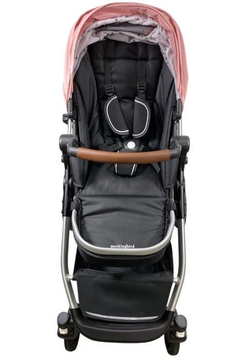 Shop Mockingbird Single to Double 2.0 Stroller, Bloom, Watercolor Drops, Silver With Penny Leather, 2025 at GoodBuy Gear