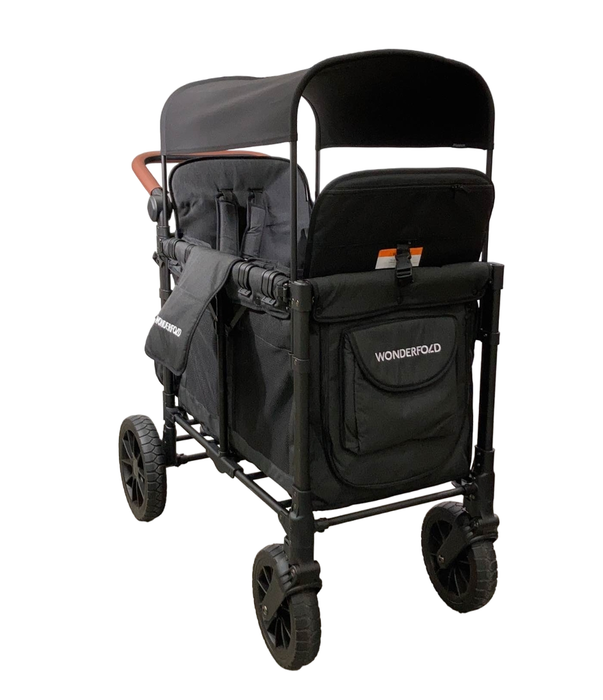 used Wonderfold W2 Luxe Multifunctional Double Stroller Wagon, 2023, Volcanic Black