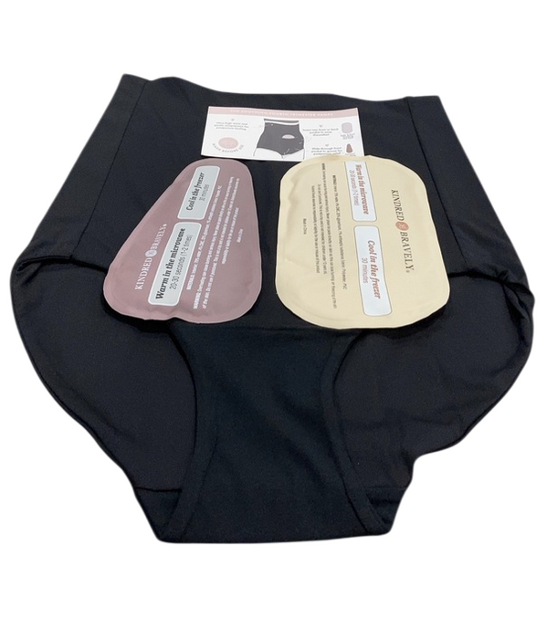 Shop Kindred Bravely Postpartum Panty Essential Underwear with 2 Hot or Cold Gel Packs, Black, Large at GoodBuy Gear