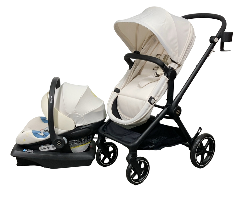 Cybex Eos and Aton G Travel System, 2025, Black, Seashell Beige