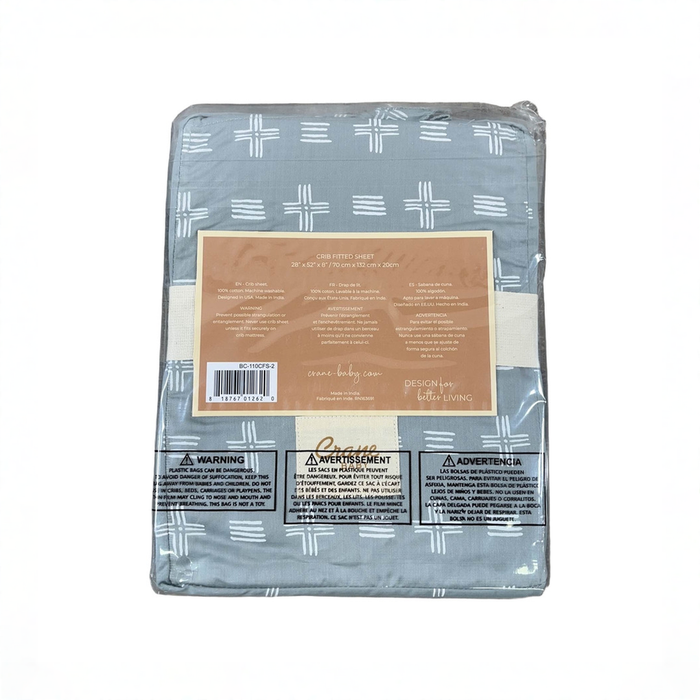 Shop Crane Baby Crib Fitted Sheet, Ezra River Dash at GoodBuy Gear