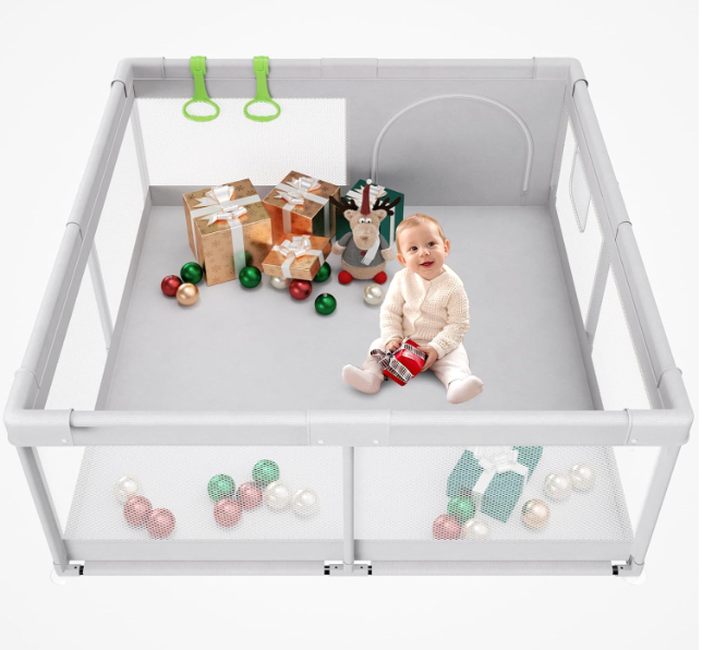 Flying Fish Playpen, Gray, 59 x 59in