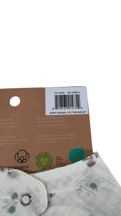 Shop Crane Baby Muslin 3 Piece Bib Set, Poppy at GoodBuy Gear