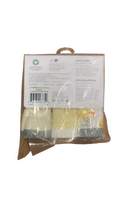 Shop Burt's Bees Baby Washcloths 3 Pack, Little Ducks at GoodBuy Gear