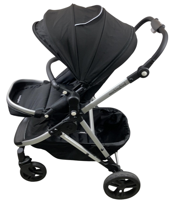 Shop Mockingbird Single to Double 2.0 Stroller, 2024, Black, Silver With Black Leather, Watercolor Drops at GoodBuy Gear