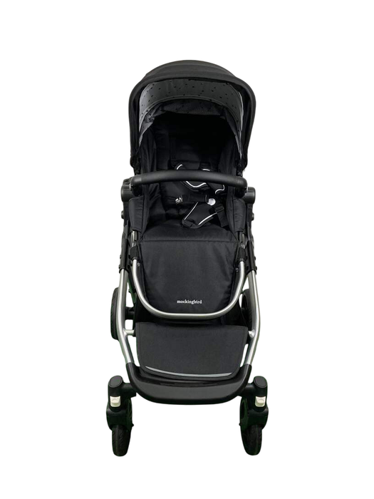 Shop Mockingbird Single to Double 2.0 Stroller, 2024, Black, Silver With Black Leather, Watercolor Drops at GoodBuy Gear