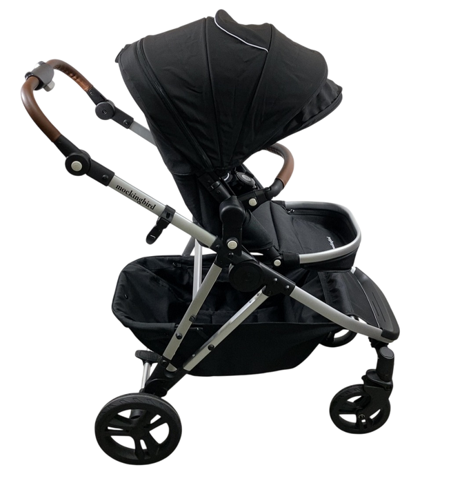 Shop Mockingbird Single to Double 2.0 Stroller, 2024, Black, Silver With Penny Leather, Windowpane at GoodBuy Gear