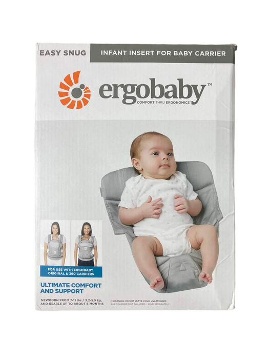 used Ergobaby Infant Insert, Easy Snug Grey Cotton