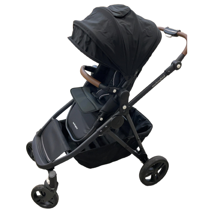 Shop Mockingbird Single to Double 3.0 Stroller, 2025, Charcoal with Penny Leather, Solid Black at GoodBuy Gear