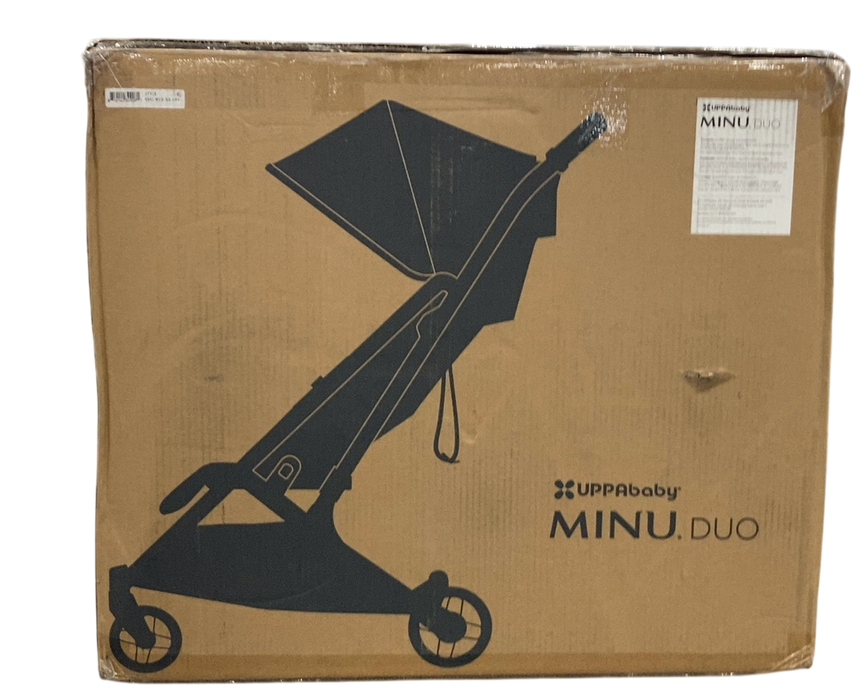 Shop UPPAbaby Minu Duo Stroller, 2024, Greyson(Charcoal Mélange/Carbon Frame/Saddle Leather) at GoodBuy Gear