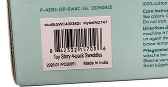 Shop Aden + Anais Cotton Muslin Swaddle, 4 Pack, 44" x 44", Classic Muslin, Toy Story at GoodBuy Gear