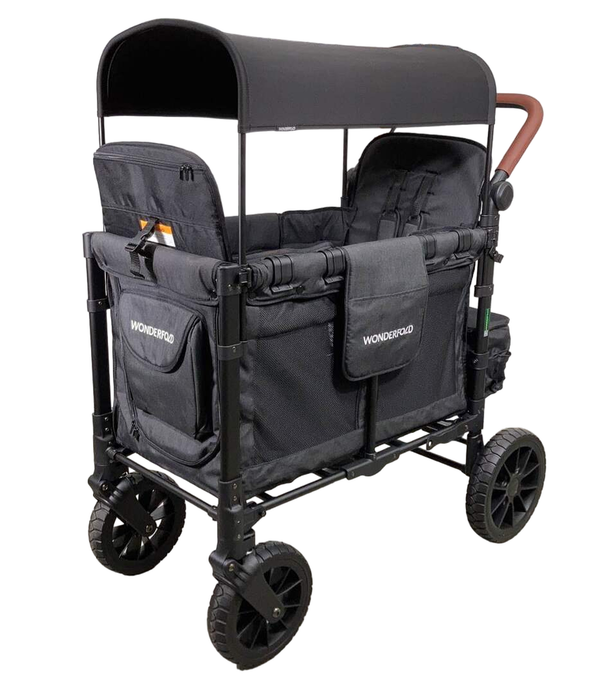 Wonderfold W2 Luxe Multifunctional Double Stroller Wagon, Volcanic Black, 2024