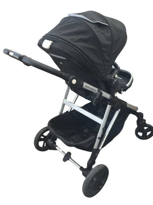 Shop Mockingbird Single to Double 2.0 Stroller, 2024, Black, Silver With Black Leather, Windowpane at GoodBuy Gear