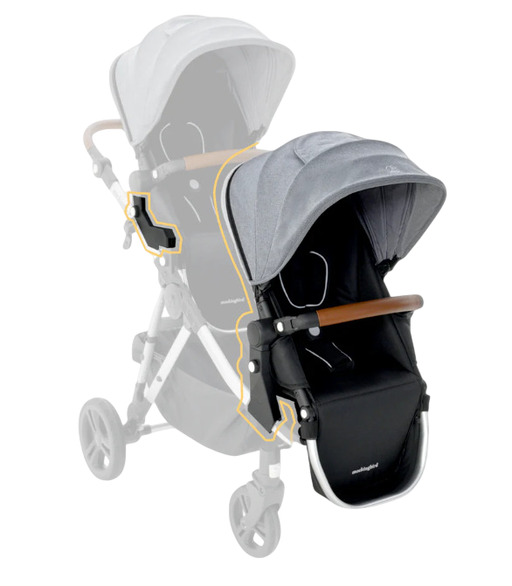 Shop Mockingbird 2nd Seat Kit 2.0, Heather Grey, Silver With Penny Leather, Solid Grey at GoodBuy Gear