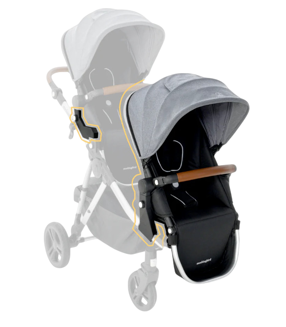 Shop Mockingbird 2nd Seat Kit 2.0, Heather Grey, Silver With Penny Leather, Solid Grey at GoodBuy Gear