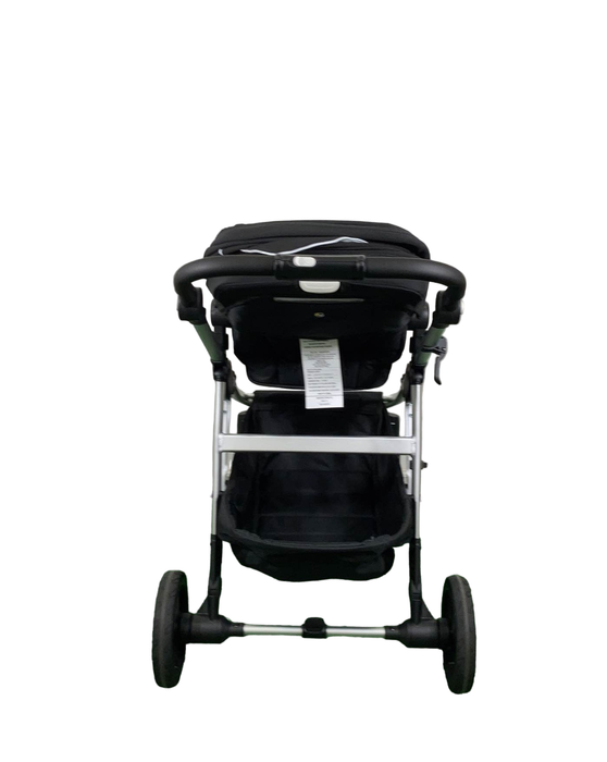 Mockingbird Single to Double 2.0 Stroller, Silver with Black Leather, 2024, Windowpane, Black