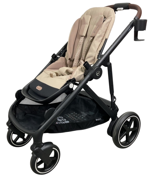 Shop Cybex e-Gazelle S Stroller, 2024, Almond Beige, Black at GoodBuy Gear