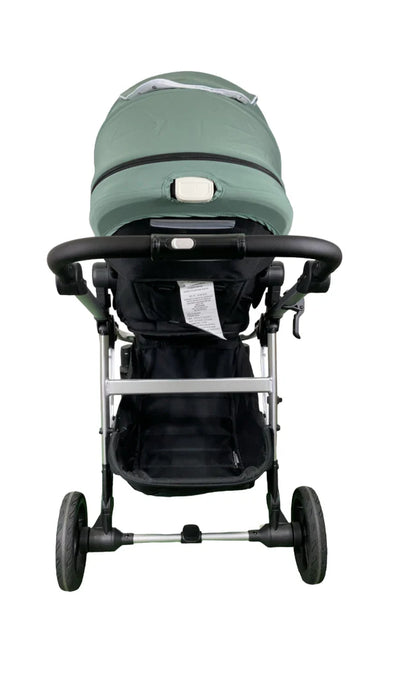 Mockingbird Single to Double 2.0 Stroller, 2025, Sage, Silver With Black Leather, Watercolor Drops