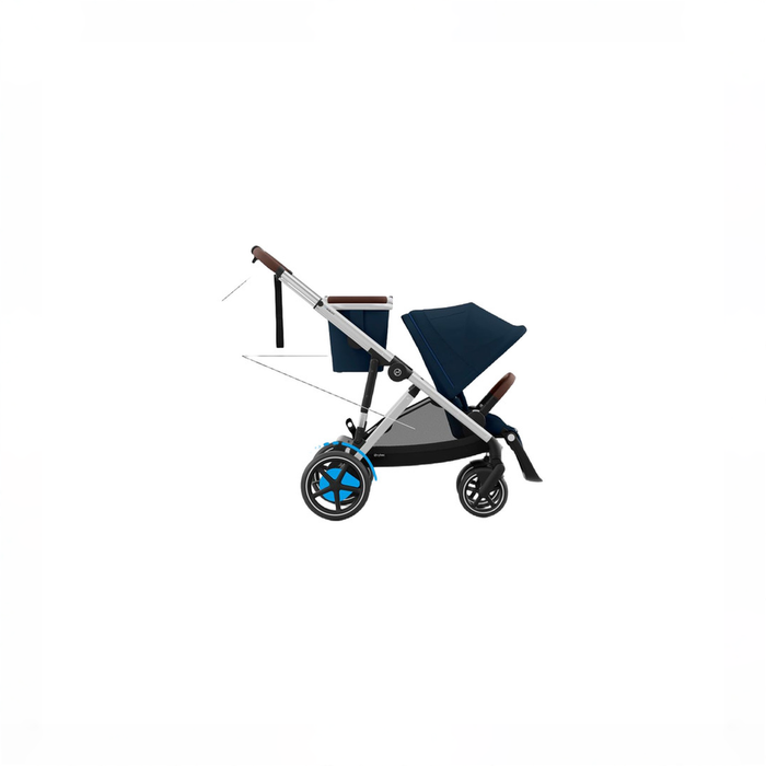 Shop Cybex e-Gazelle S Stroller, 2024, Ocean Blue, Silver at GoodBuy Gear