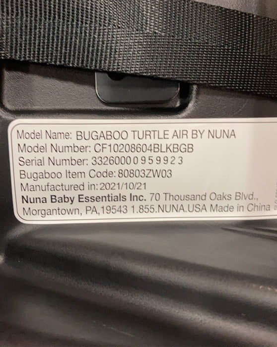 Bugaboo Turtle Air By Nuna Car Seat, Black, 2021