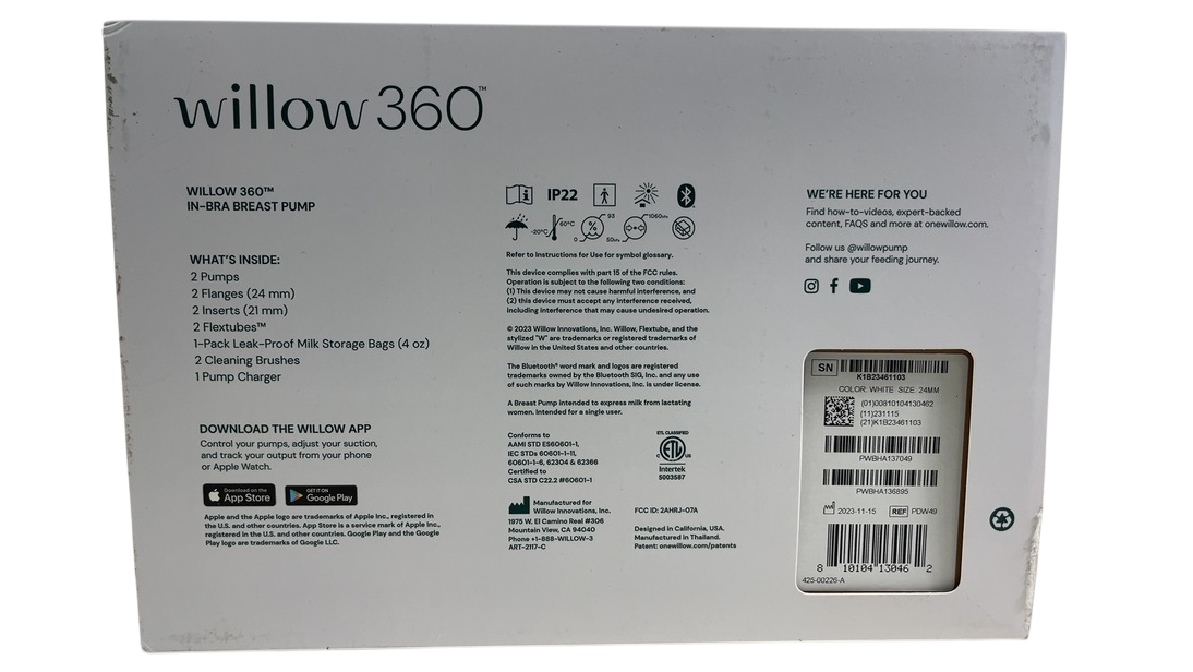 Shop Willow Go Wearable Breast Pump, 21mm & 24mm, Double at GoodBuy Gear