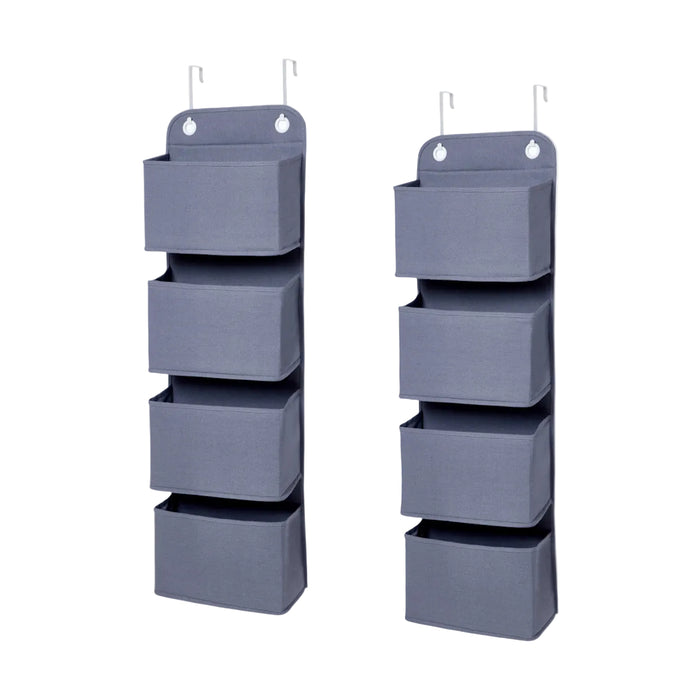 Sprucely Over the Door Storage Organizer 2 Pack, Grey