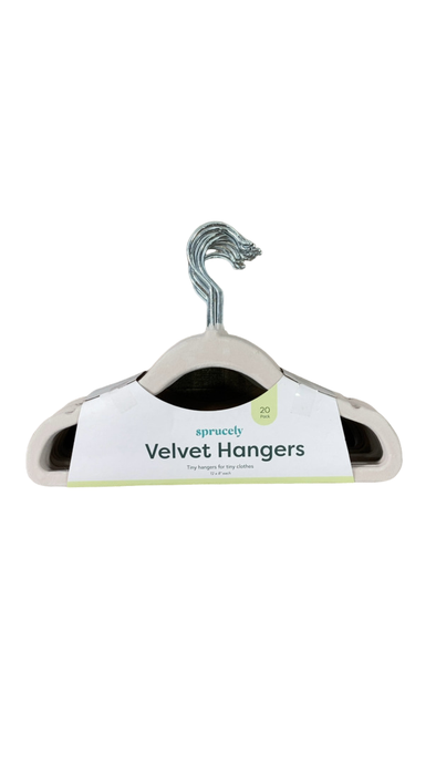 Shop Sprucely Velvet Hangers 20 Pack, Oat at GoodBuy Gear