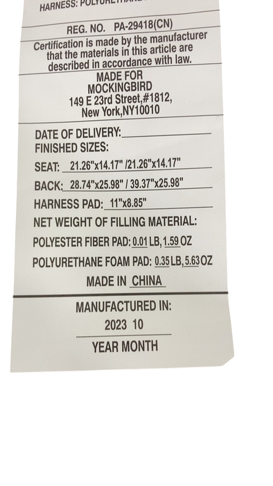 Shop Mockingbird 2nd Seat Kit with Extendable Canopy, Sea, Silver With Penny Leather, Windowpane at GoodBuy Gear