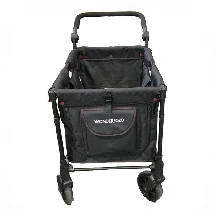Shop Wonderfold W4 Elite Stroller Wagon, 2025, Black with Red Stitching at GoodBuy Gear