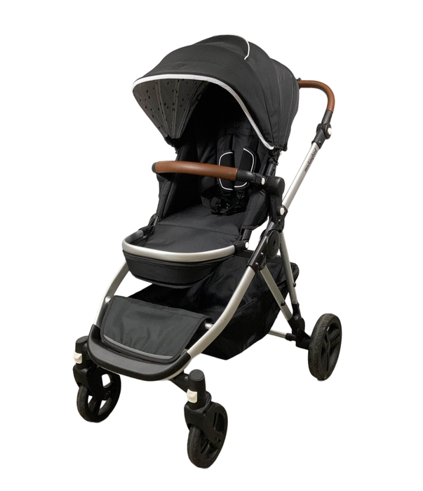 secondhand Mockingbird Single to Double Stroller, 2023, Silver with Penny Leather, Watercolor Drops, Black