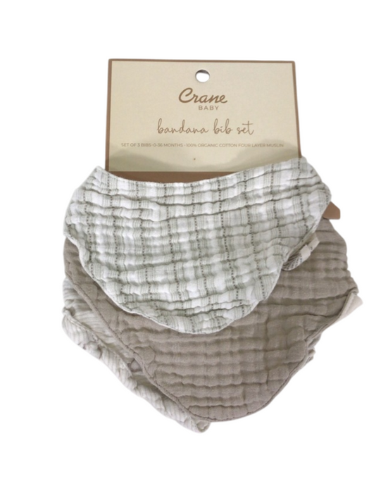 Shop Crane Baby Muslin 3 Piece Bib Set, Bunny at GoodBuy Gear