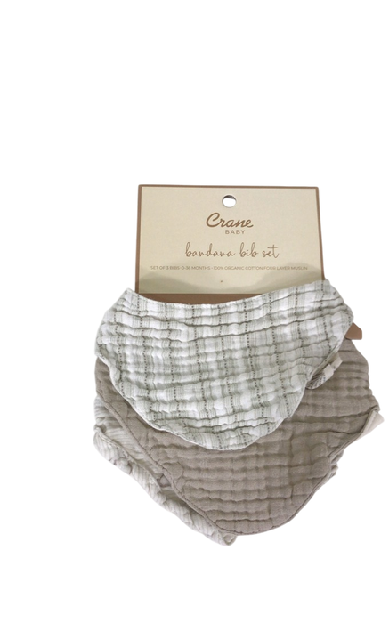 Shop Crane Baby Muslin 3 Piece Bib Set, Bunny at GoodBuy Gear