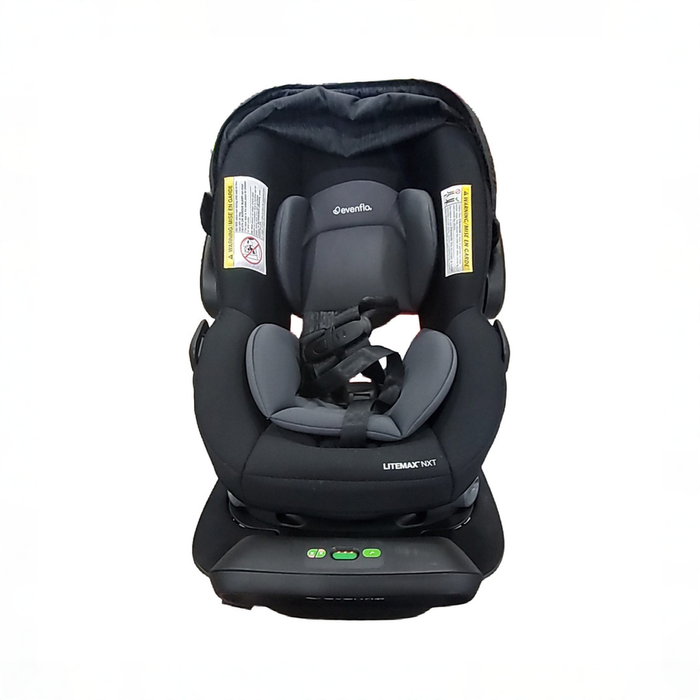 Shop Evenflo Revolve180 LiteMax NXT Rotational Infant Car Seat with SensorySoothe, 2025, Black Shale HIDDEN REQ 6/26 JL at GoodBuy Gear